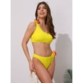 thumbnail image 4 of DARING DIVA Women's Floral One Shoulder Bikini Set Large Yellow, 4 of 6