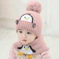thumbnail image 4 of NAISIBABY Toddler Beanie Hat and Scarf 2-Piece, Cute Graphic Scarf Ski Cap with Pom Winter Warm Outdoor Set Pink 1-3T, 4 of 7