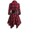 thumbnail image 4 of AXXD Shirt Dress for Women,Womens Dresses ,Long Sleeve,Button,Belt,Plaid,Complimentary exquisite necklace, 4 of 4