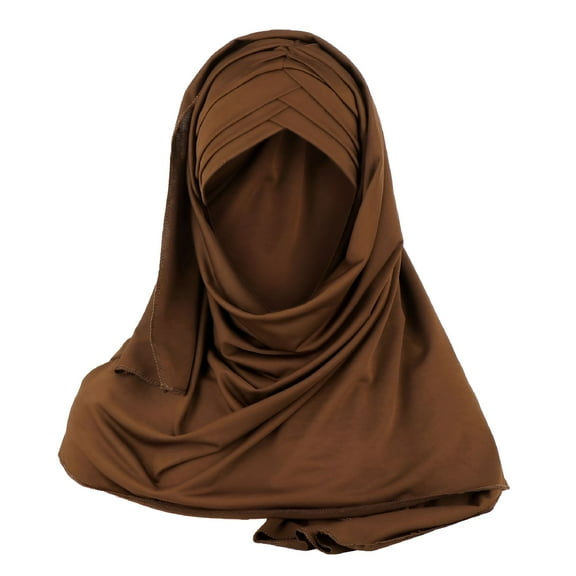 TELOLY Turbans for Women, Hijab Scarf for Women, Scarf, Muslim Dresses for Women, Coffee One Size