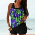 thumbnail image 4 of qucoqpe Tankini Swimsuits for Women Loose Fit Floral Print Two Piece Modest Bathing Suits Blouson Tankini Tops with Boyshorts, 4 of 6