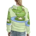 thumbnail image 7 of Picia Frog Amanita Mushroom Pattern Casual Women's Hoodie, Hooded Sweatshirt with Kangaroo Pocket, Comfortable Pullover with Eye-catching Drawstrings-Small, 7 of 7