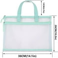 thumbnail image 2 of Mesh Document Bag with Handle, Double-Layer Zipper Design is Convenient to Carry Documents to and from The Office and Home, Can Hold A4 Documents, Mobile Phones, Wallets and Other Items，Green, 2 of 3