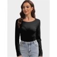 thumbnail image 2 of Women's Long Sleeve Round Neck T-Shirt - Casual Basic Top for Fall & Winter, 2 of 6
