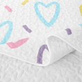 thumbnail image 5 of Erosebridal Cartoon Hearts Print Bed Spread Queen, Love Theme Queen Coverlet Set, 3pcs 1 Quilt and 2 Pillowcases, 5 of 7