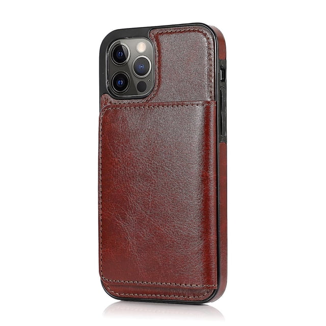 Funda de piel sintética con tarjetero para iPhone 12 Pro Max