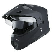 1Storm Adult Motorcycle Motocross Dual Sport Off Road Full Face Dual Visor Helmet F802CLS Matt Black