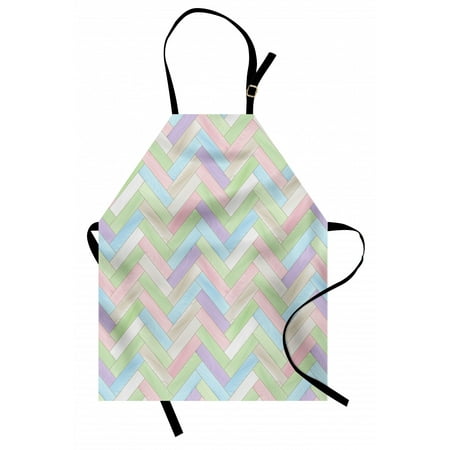 

Pastel Apron Soft Colored Realistic Parquet Wooden Floor Pattern Herringbone Country Home Print Unisex Kitchen Bib Apron with Adjustable Neck for Cooking Baking Gardening Multicolor by Ambesonne