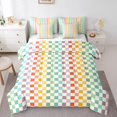 thumbnail image 1 of Erosebridal Checkered Gingham Bedding Full Size, Rainbow Bed in a Bag Full size, Rectangle Geometry Decor, 7pcs, 1 of 1