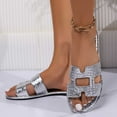 thumbnail image 5 of Wavsuf Slides for Women Solid Beach Casual Summer Silver Slides Slippers Size 7.5, 5 of 8