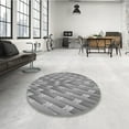 thumbnail image 4 of Ahgly Company Machine Washable Indoor Round Transitional Dark Gray Area Rugs, 5' Round, 4 of 7