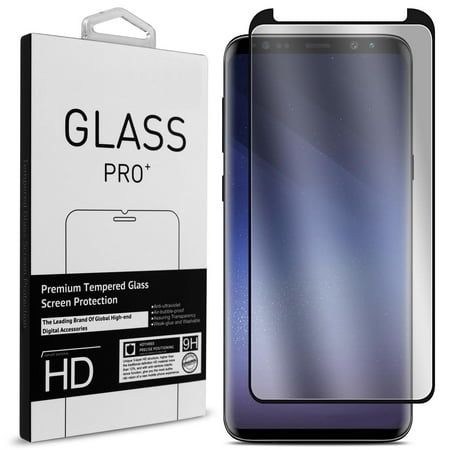CoverON Samsung Galaxy S9 Tempered Glass Screen Protector - InvisiGuard Series Full Coverage 9H with Faceplate (Case