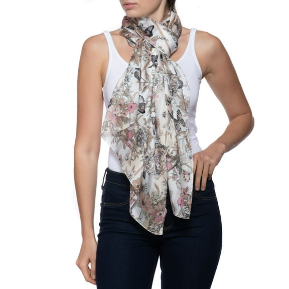 INC International Concepts Secret Garden Wrap Scarf, White
