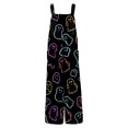 thumbnail image 5 of Women's Halloween Jumpsuits Witch Hat Skull Halter Backless Spooky Rompers Ghost Castle Wide Leg Horror Overalls, XL, 5 of 5