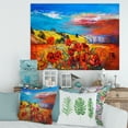 thumbnail image 2 of Designart ' Blossomg Red Poppies Under A Blue Sky ' Traditional Canvas Wall Art Print, 2 of 4