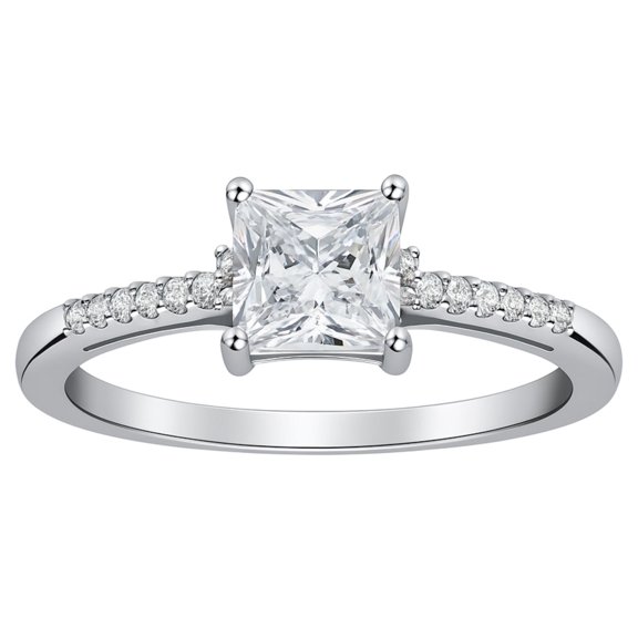 Morgan Engagement Ring Princess Cz Sterling Silver Women Ginger Lyne Collection