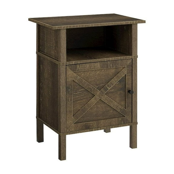 Monarch Accent Table, Small, Storage, Dark Oak Laminate, Transitional