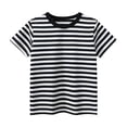 thumbnail image 2 of UACY Boys Cotton Soft T Shirt Striped Loose Soft Oversized Tees Tops Toddler Summer Casual Funny Comfy Shirt (Black, 7-8 Years), 2 of 6