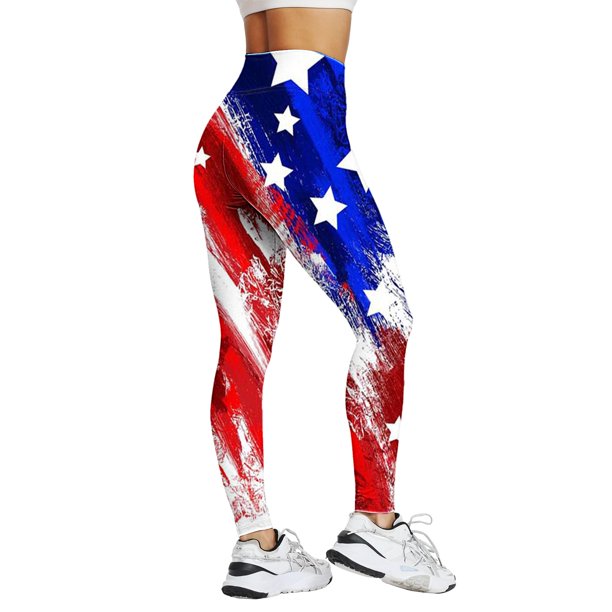 Gibobby Leggings de yoga para mujer Pantalones de cintura alta estampados para mujer Medias Compresión Yoga Fitness Leggings de cintura alta(Azul celeste,M)