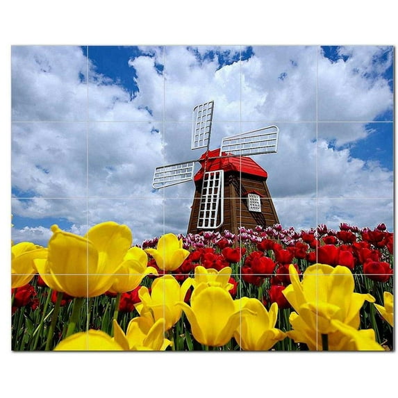 Windmill Ceramic Tile Mural Kitchen Backsplash Bathroom Shower, 401935-S54