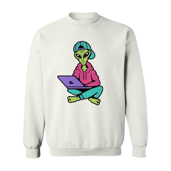 Colored Alien Design Sweatshirt Men -Image by Shutterstock, Male 3X-Large
