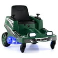thumbnail image 1 of Costway 12V Ride on Lawn Mower with Dual Control Sticks LED Lights Twist Turn for Aged 3-8 Green, 1 of 10