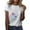White, variant on Fesfesfes Women Tops Women Casual T-shirt Printed Round Neck Short Sleeve Pullover Blouse Tops Short Sleeve Undershirt for Women 2XL(US:12)