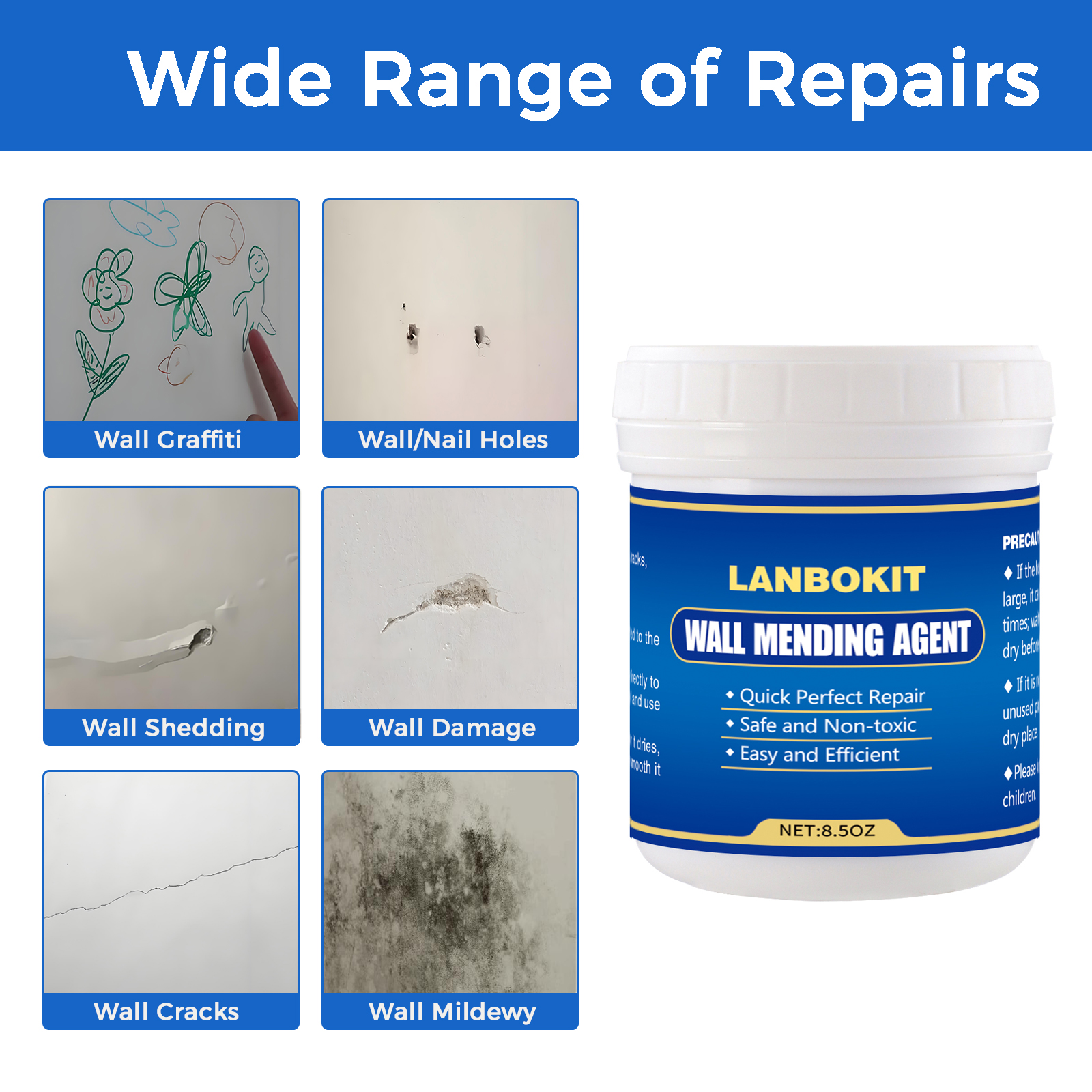 Lanbokit Drywall Repair Kit with Spackle & Scraper photo 3
