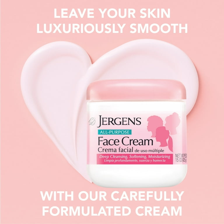 2 pack) Jergens All Purpose Face Cream, Deep Cleansing Moisturizer