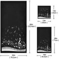 thumbnail image 3 of Stylish Piano Keys with Musical Notes Pattern Soft Decorative Set of 3 Towels, 1 Bath Towel+1 Hand Towel+1 Washcloth, Multipurpose for Bathroom, Hotel, Gym, Spa and Beach(Black White), 3 of 6