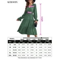 thumbnail image 2 of Women's Spring Dress, Long Sleeve Mini Tunic Casual V Neck Wedding Guest Dresses, 2 of 7