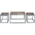 thumbnail image 6 of Connexion Decor Ardham Wood & Metal Coffee Table Set in Natural/Distressed Gray, 6 of 9