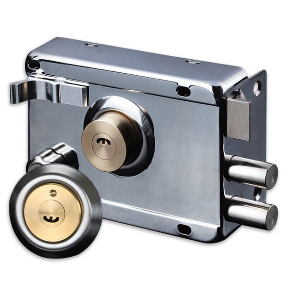Cerraduras de puerta de hierro para exteriores, cerradura antirrobo de seguridad, cerradura de seguro múltiple, cerradura de puerta de madera, Herramientas y ferretería Izquierda abierta con borde Riwesomey WJ3907-01B
