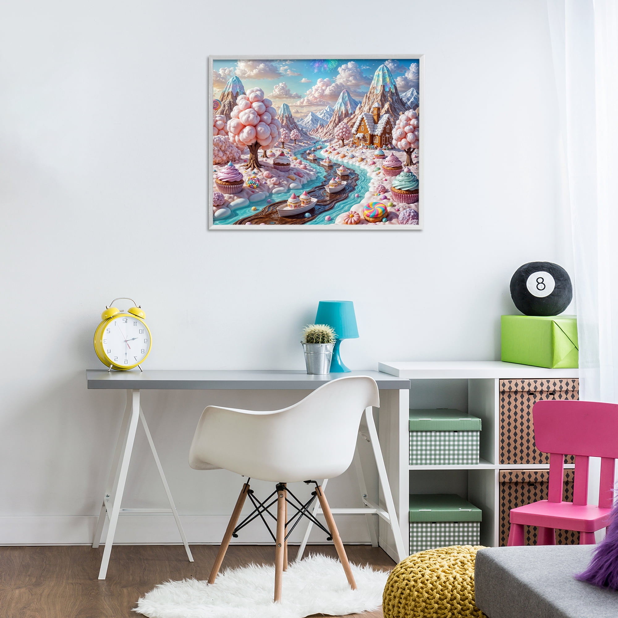 Stupell Industries Dreamlike Candy Land Whimsy White Framed Giclee Art, design by Tabz Jones