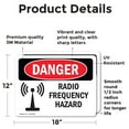 thumbnail image 2 of (2 Pack) Radio Frequency Hazard OSHA Danger Sign 18 Inch X 12 Inch Vinyl Label Decal Sticker Weather Resistant, UV Protected for Workplace, Business, and Construction Site, Made in the, 2 of 7
