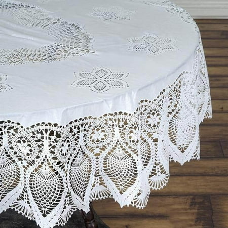 Oval Tablecloth Sizes - Efavormart 0.6 mil Thick Lace Vinyl Eco-Friendly Oval Tablecloth Protector Cover for Kitchen Dining Catering Wedding Birthday Party