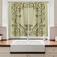 thumbnail image 2 of Ambesonne Art Nouveau Kitchen Curtains, Botanical Exotic, 55"x45", Sage Green Sepia, 2 of 3