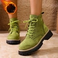 thumbnail image 2 of Dasayo Ankle Womens Boots Low Heel Cowboy Mint Green Wide Calf Lace up Western Round Toe Boots Shoes Women 41, 2 of 9