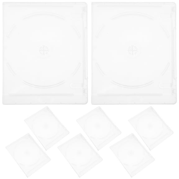 8 Pcs CD Case Disk Wallet Dvd Sleeves Clear Plastic Dvd Holder CD Cover Disc Storage Rack