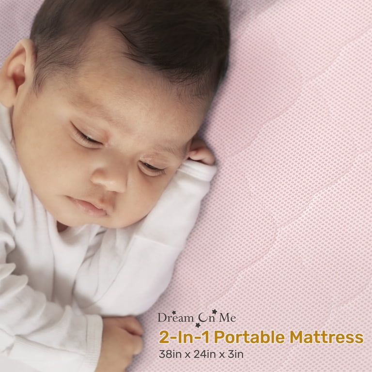 Evolur Rest EZ 2 in 1 Mini Crib Mattress, Pink photo 6