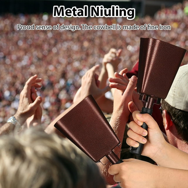 10 Inch Longshank Cowbell for Football Games Sporting Events Graduations with Handle, an Educational Tool Cheer Cowbell Hand Ring Bell Cheer Bell