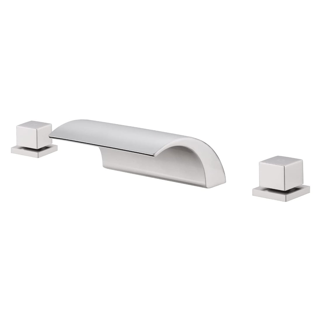 WOWOW Bathtub Faucet with Waterfall Spout, Deck Mount Bathroom Tub ...