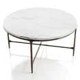 thumbnail image 4 of Aureum Modern Genuine Marble Top Coffee Table with Metal Frame, White and Dark Bronze, 4 of 10