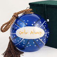 thumbnail image 5 of Handmade Inside-Painted Glass Ornament with Premium Gift Box - Blue-Ski Cat Design, 5 of 6