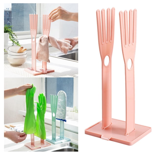 Estante de secado de guantes desmontable resistente y práctico estante de almacenamiento de utensilios de cocina soportes para baño despensa Rosado perfecl Estante de almacenamiento extraíble