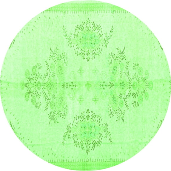 Ahgly Company Indoor Round Persian Green Traditional Area Rugs, 6' Round