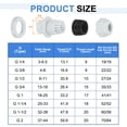 thumbnail image 2 of 5Pack G 3/8" Pasacables de Nylon, Grommet Ajustable Impermeable, Gris, 2 of 6