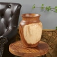 thumbnail image 3 of Greenage Suar Wood Vase-7.5"x7.5"x11.9", 3 of 9