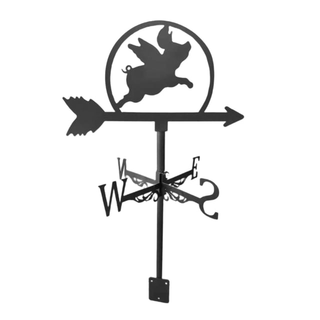GROWTH TANK Metal Weathervane Home Outdoor Garden Professional Measuring Tool Crafts Flying Pig