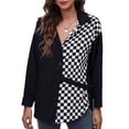 thumbnail image 2 of Top con cuello en V NikouMX Blusa de mujer Blusa de Manga larga Oficina S M L XL, 2 of 7